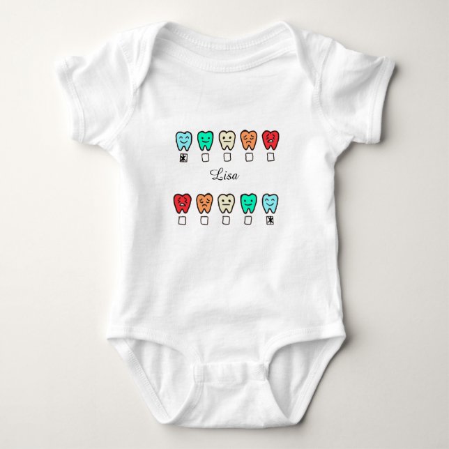 Personalized- Baby Bodysuit - Custom-tooth design T Shirt (Framsida)