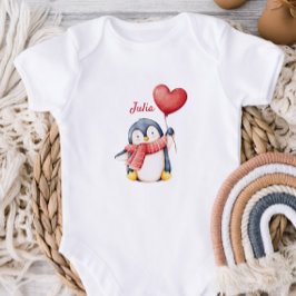 Personalized Baby Bodysuit With A Cute Penguin T Shirt
