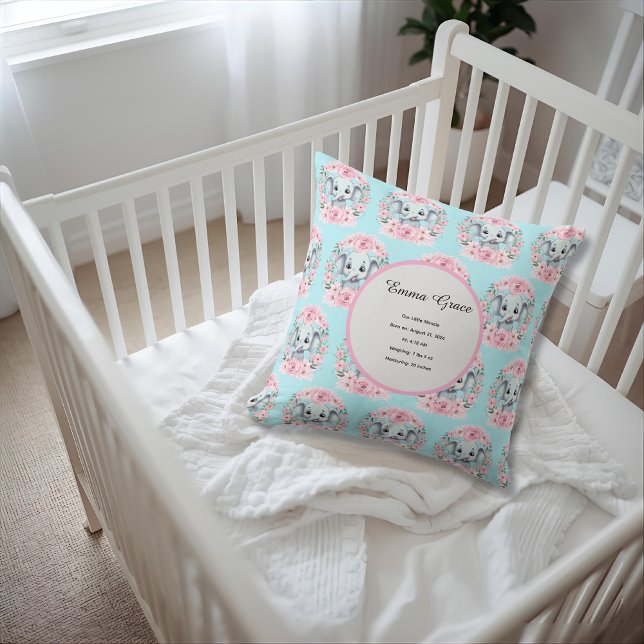 Personalized Baby Elephant Pillow Kudde (Skapare uppladdad)