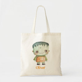Personalized Baby Frankenstein Trick or Treat Bag Tygkasse