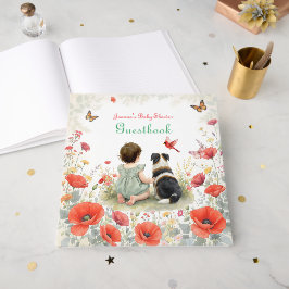 Personalized Baby Girl and her Puppy Baby Shower  Gästböcker