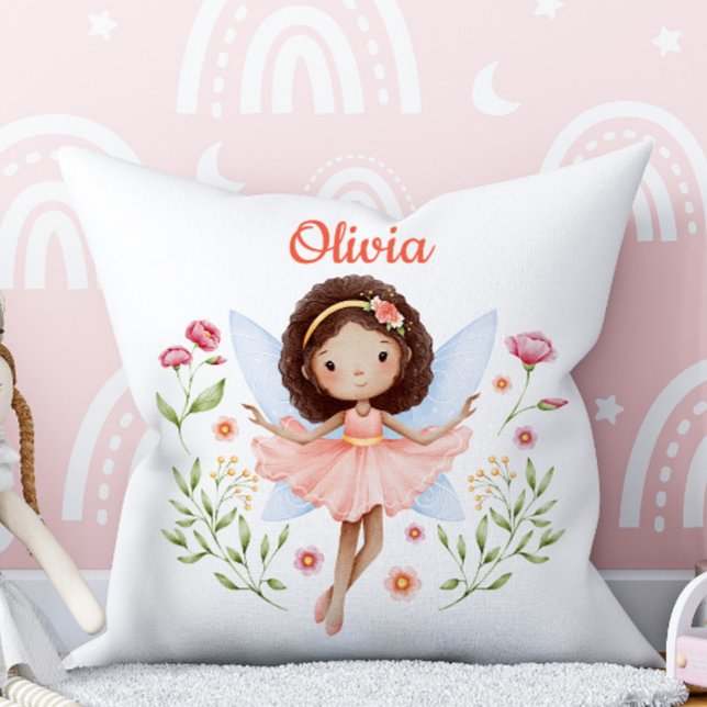 Personalized Baby Girl Pillow With A Fairy Print Kudde (Skapare uppladdad)