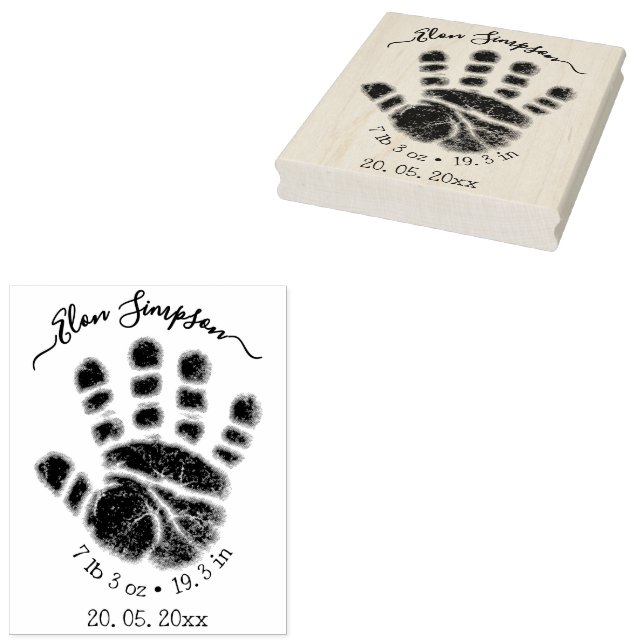 Personalized Baby Hand Stamp, Newborn Stämpel (Stämplad)