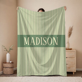 Personalized Baby Name Sage Blanket Gift for Kids Fleecefilt