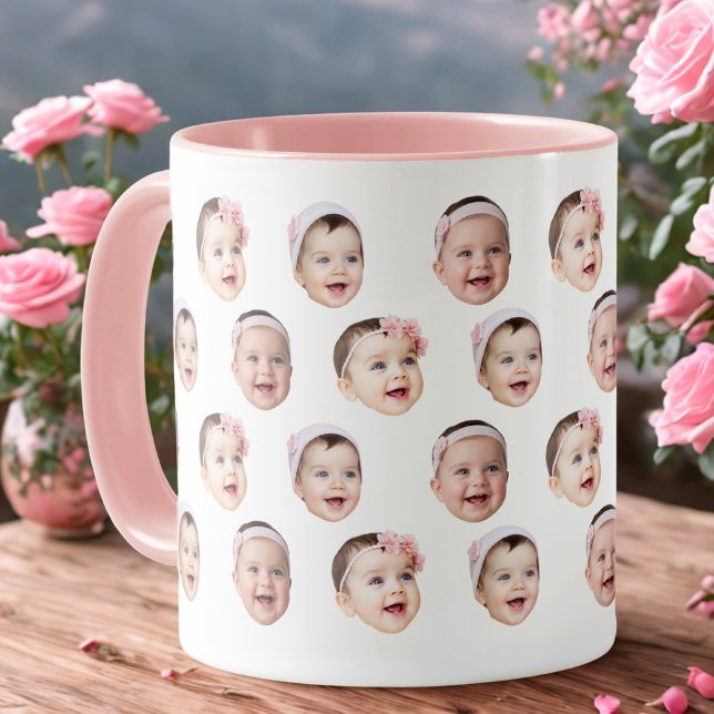 Personalized Baby Photo Mug with 3 Face Images Mugg (Skapare uppladdad)
