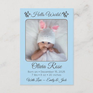 Personalized Baby Photo Name & Parents for Newborn Meddelande
