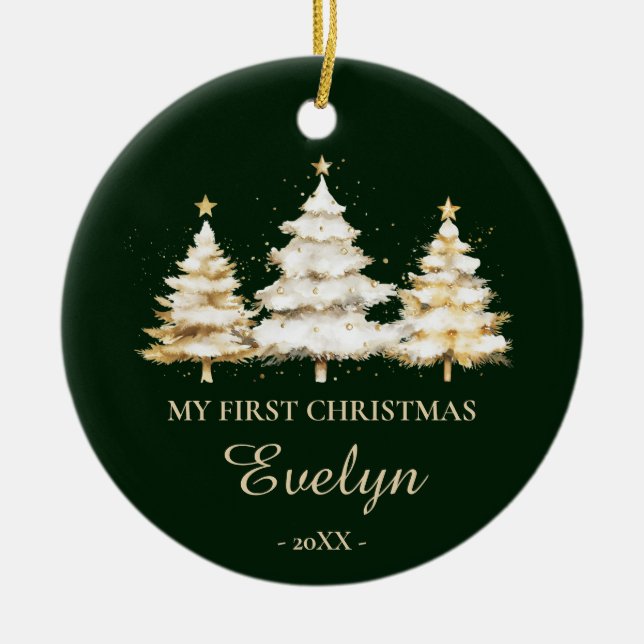 Personalized Baby’s First Christmas Julgransprydnad Keramik (Framsidan)