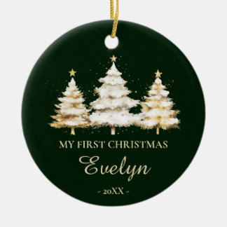 Personalized Baby’s First Christmas (Name & Photo) Julgransprydnad Keramik
