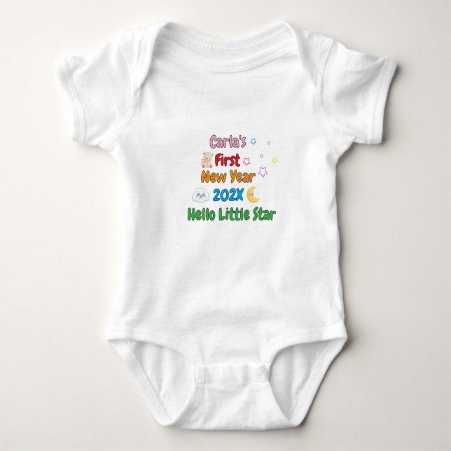 Personalized Baby’s First New Year – Cute Design T Shirt (Framsida)