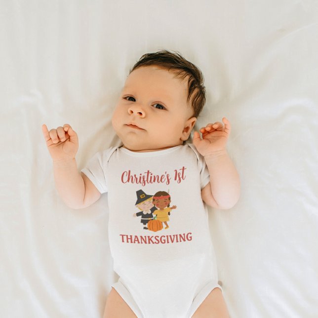 Personalized Baby’s First Thanksgiving Bodysuit T Shirt (Skapare uppladdad)
