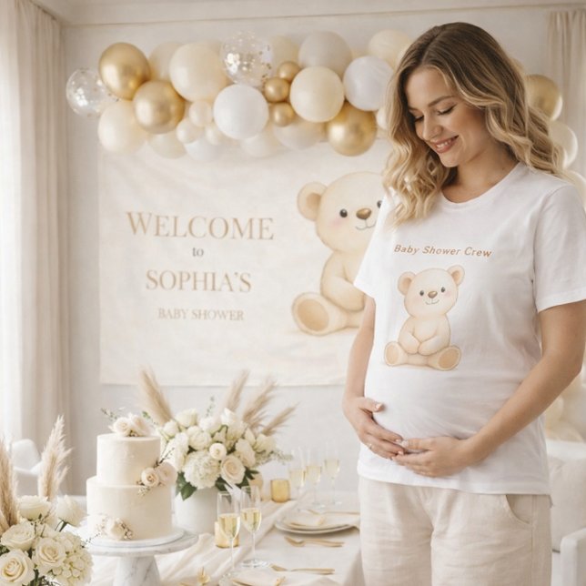Personalized Baby Shower Boho Bear T Shirt (Skapare uppladdad)