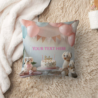 Personalized Baby Shower Pillow - Sweet Teddy Bear Kudde