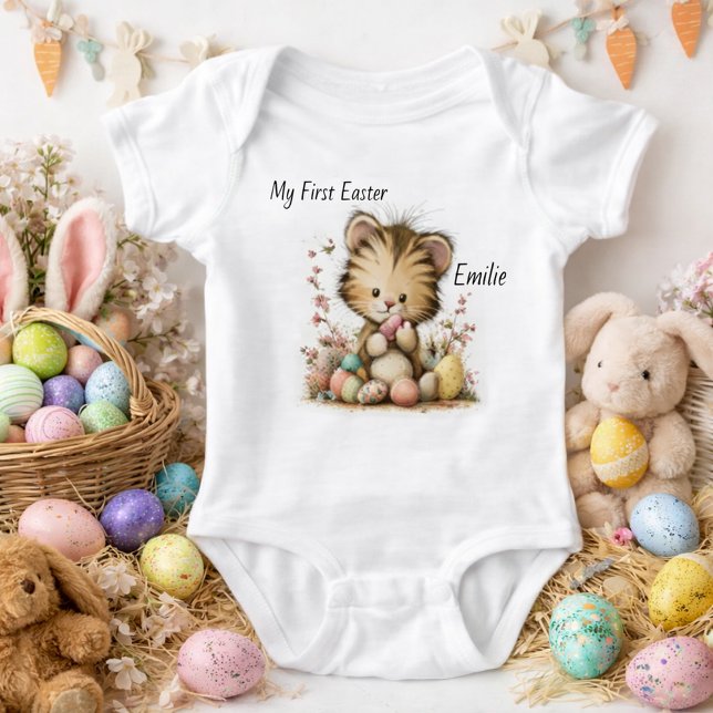 Personalized Baby Tiger Easter Illustration T Shirt (Skapare uppladdad)