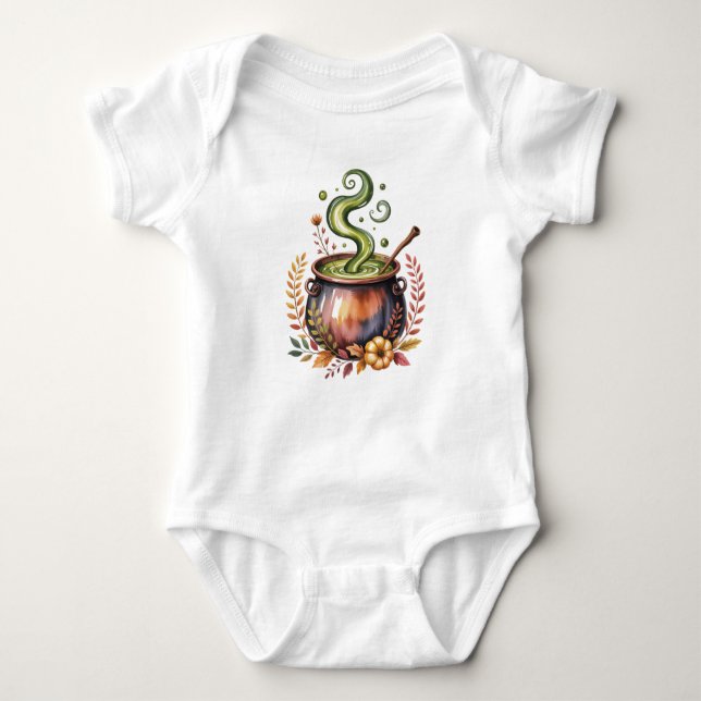 Personalized Baby's First Halloween Baby Bodysuit. T Shirt (Framsida)