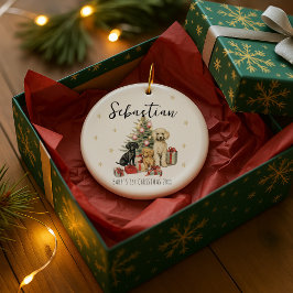 Personalized Baby's Photo, Name and Text Julgransprydnad Keramik