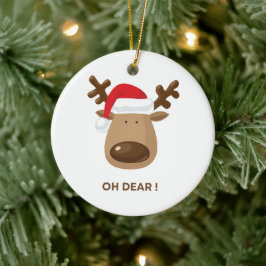 Personalized back note Oh Dear Reindeer Coworkers Julgransprydnad Keramik