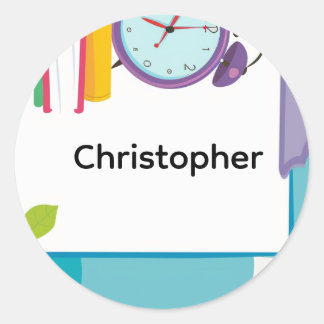 Personalized Back to School Books Name Stickers Runt Klistermärke