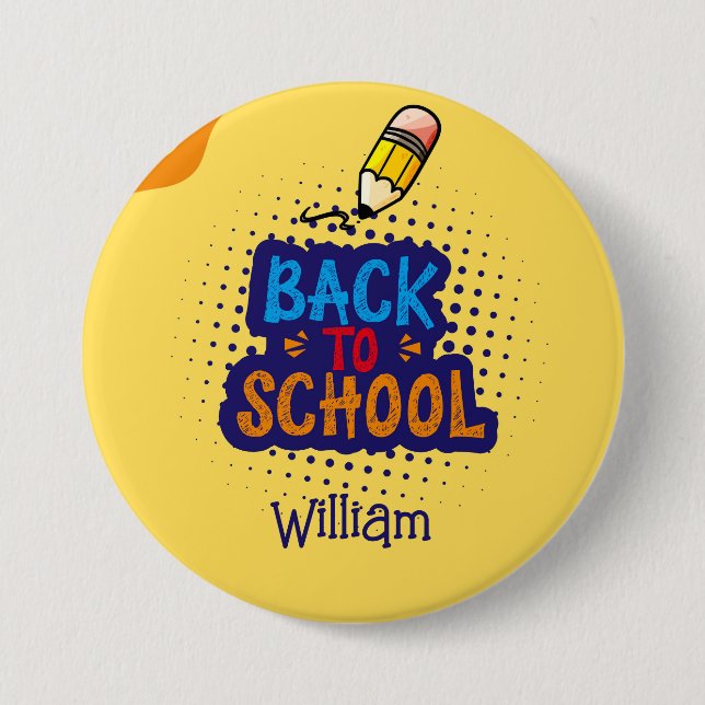 Personalized "Back To School" Fun Doodle Knapp (Framsida)