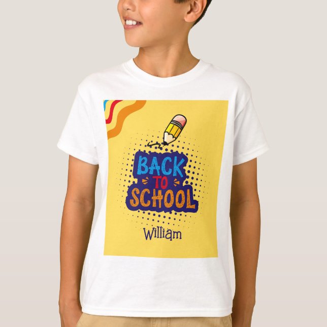 Personalized "Back To School" Fun Doodle T Shirt (Framsida)