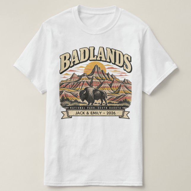Personalized Badlands National Park T Shirt (Design framsida)