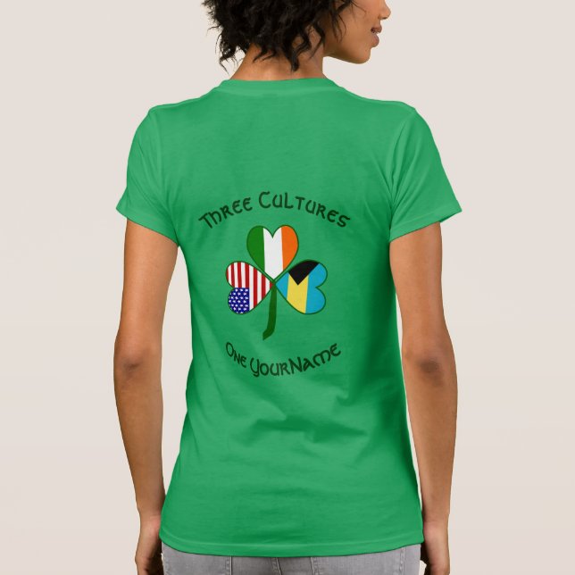 Personalized Bahamas Ireland USA Shamrock Women’s T Shirt (Baksida)