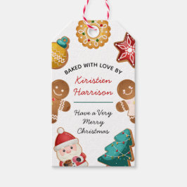 Personalized Baked With Love Gingerbread Christmas Presentetikett