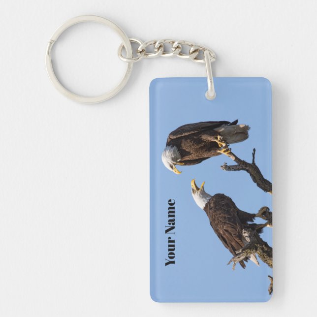 Personalized Bald Eagle Keychain - Add Your Name (Framsidan)
