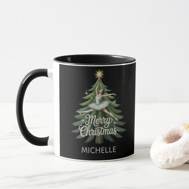 Personalized Ballerina ballet dancer christmas  Mugg (Med munk)