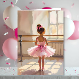 Personalized Ballet Birthday + Coloring Page Kort