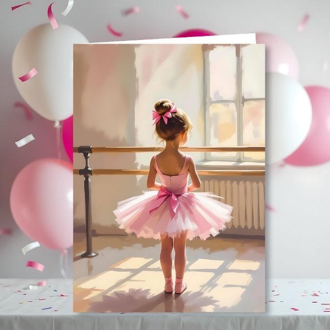 Personalized Ballet Birthday + Coloring Page Kort (Skapare uppladdad)