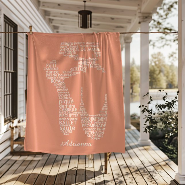 Personalized Ballet Shoe Typography  Fleecefilt (Skapare uppladdad)