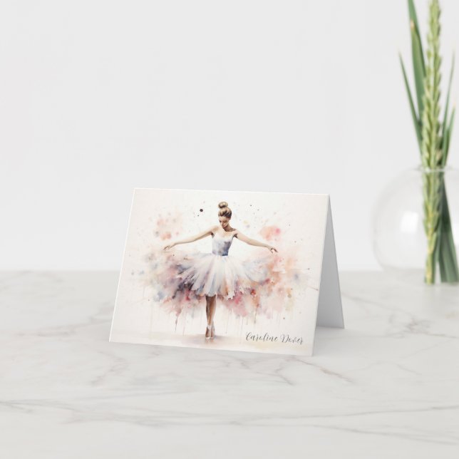 Personalized Ballet Thank You Note Card Stationery Tack Kort (Framsida)