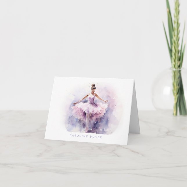 Personalized Ballet Thank You Note Card Stationery Tack Kort (Framsida)