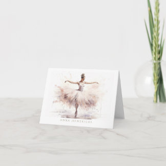 Personalized Ballet Thank You Note Card Stationery Tack Kort