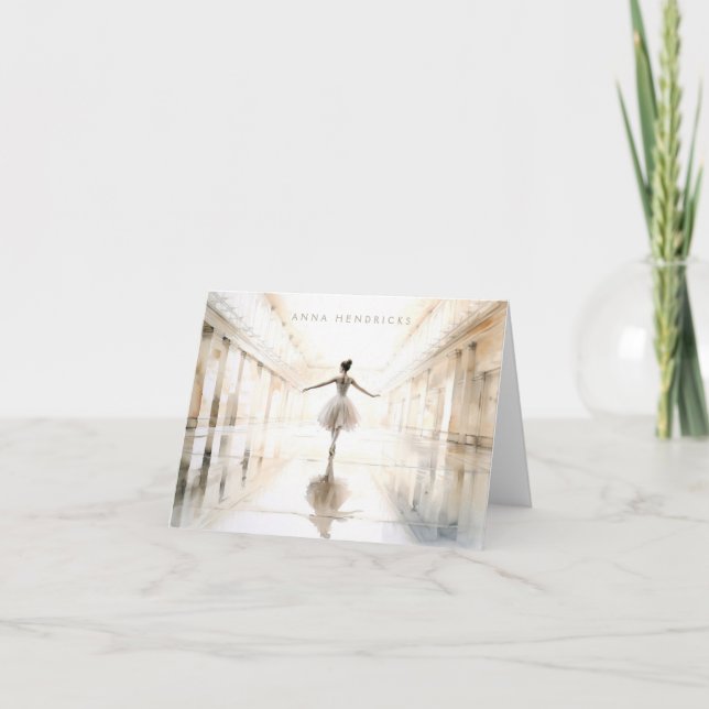 Personalized Ballet Thank You Note Card Stationery Tack Kort (Framsida)