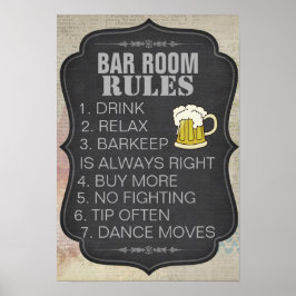 Personalized Bar Room Rules Poster