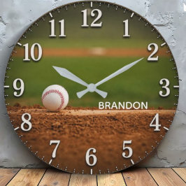 Personalized Baseball Field Custom Name Stor Klocka