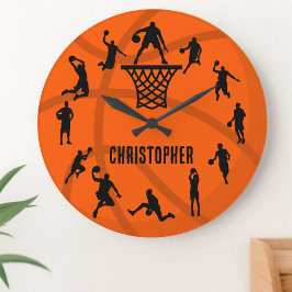 Personalized Basketball Action Stor Klocka
