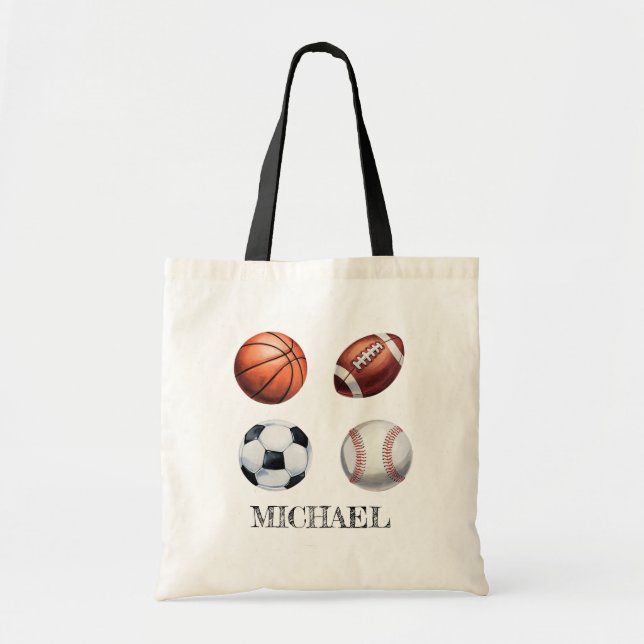 Personalized Basketball Baseball Football Soccer   Tygkasse (Framsidan)