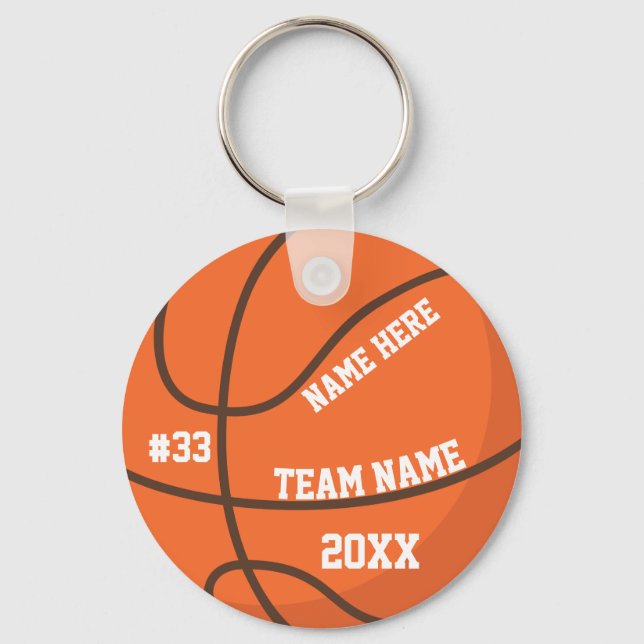 Personalized Basketball Keychain Team Player Nyckelring (Framsida)