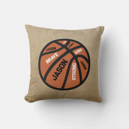 Personalized Basketball Pillow Add Your Name Kudde