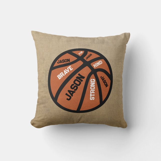 Personalized Basketball Pillow Add Your Name Kudde (Framsida)