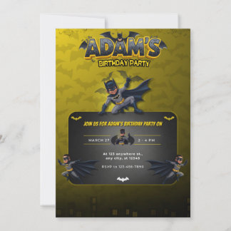 Personalized Batman Birthday Invitation  Inbjudningar