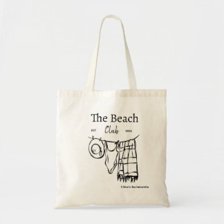 Personalized Beach Club Bachelorette Tote Bag  Tygkasse