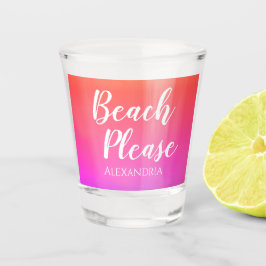 Personalized Beach Please Orange Pink Ombre