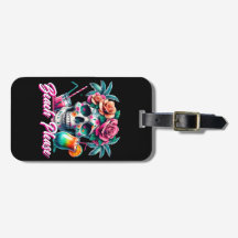 Personalized Beach Please Skull Luggage Tag