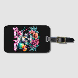 Personalized Beach Please Skull Luggage Tag Bagagebricka