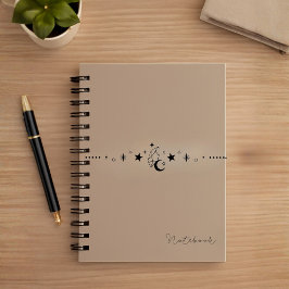 Personalized Beige Celestial Spiral Notebook Anteckningsbok