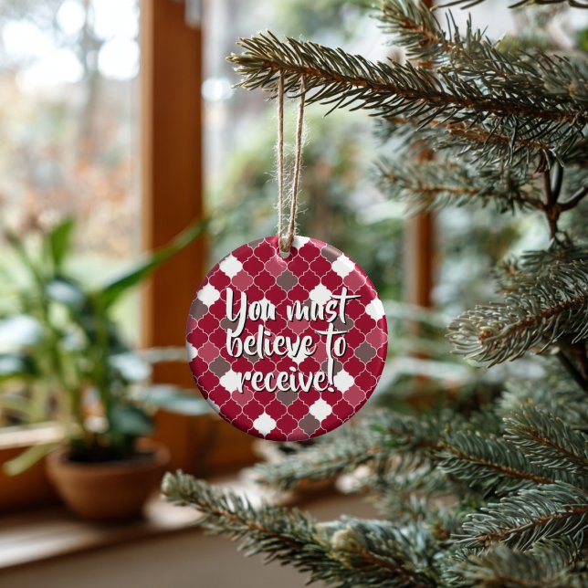 Personalized Believe to Receive Julgransprydnad Keramik (Thoughtful Custom Gift Idea for Milestones, doubles as an ornament or a collectible gift tag.
)