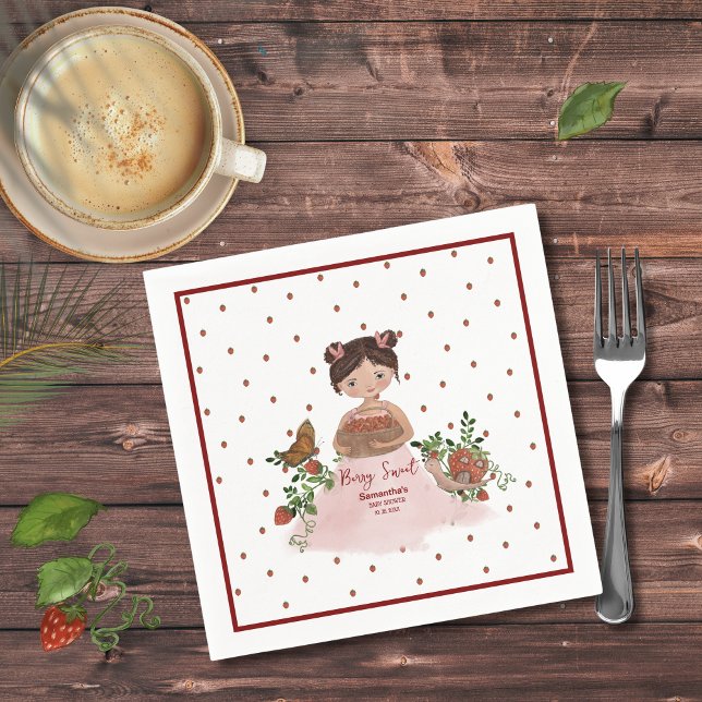 Personalized Berry Sweet Baby Shower  Pappersservett (Personalized Berry Swee Baby Shower Napkins)